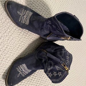 Boutique 9 (Nine West) Jolisa blue suede cowboy boots sz 8